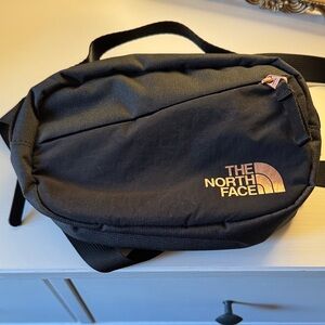 The North Face Black Belt Bag with Rose Gold Logo